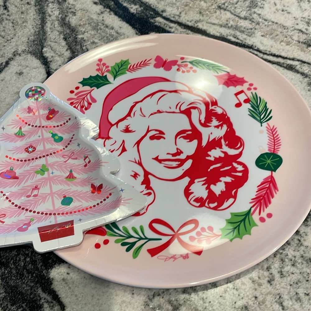 Dolly Parton Christmas Cheer Melamine Serving Tray 14" - Picture 6 of 6